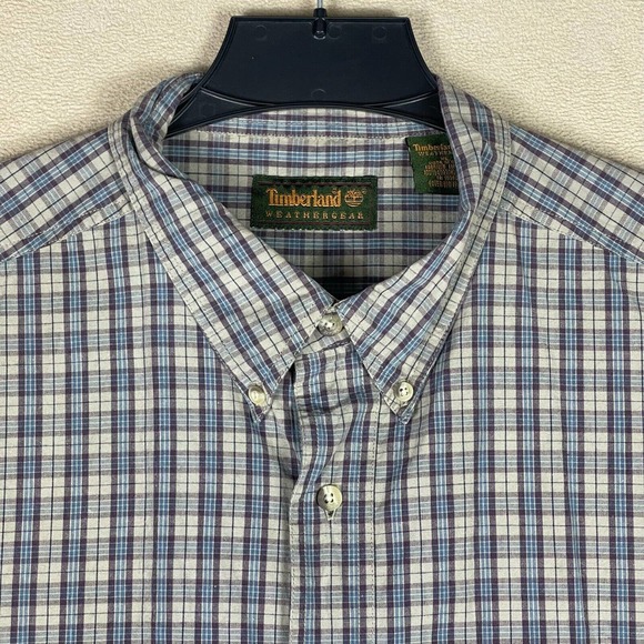 Timberland Weather Gear Mens XL Long Sleeve Button Up Shirt Multicolor Plaid - Picture 2 of 12